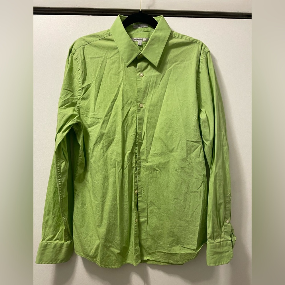 Lime Green Express Button Down
